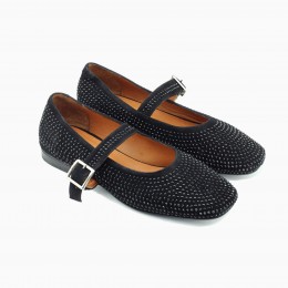 Балетки женские 161 047/SIYAH SUET