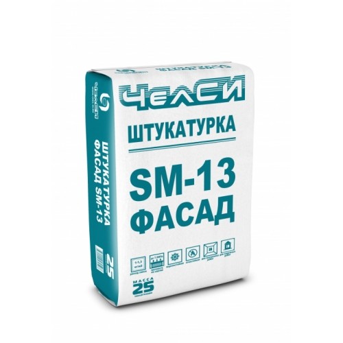 См штукатурка ЧЕЛСИ SM-13 фасад цем серый 25кг (56)